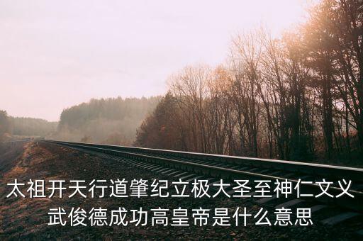 太祖開天行道肇紀(jì)立極大圣至神仁文義武俊德成功高皇帝是什么意思