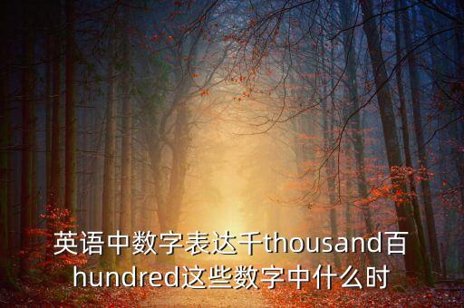 英語中數(shù)字表達千thousand百hundred這些數(shù)字中什么時