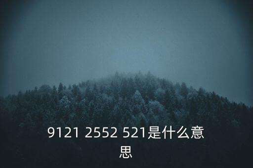 9121 2552 521是什么意思