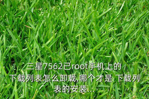  三星7562已root手機(jī)上的 下載列表怎么卸載,哪個(gè)才是 下載列表的安裝...