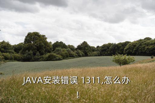 JAVA安裝錯誤 1311,怎么辦!