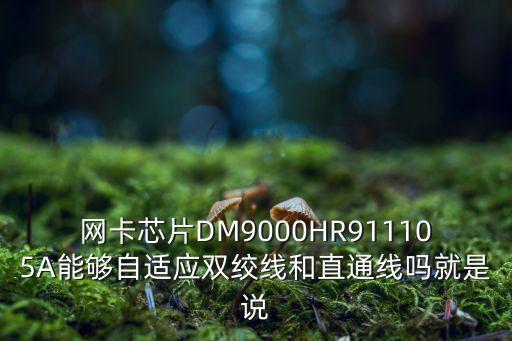 dm9000，網(wǎng)卡芯片DM9000HR911105A能夠自適應雙絞線和直通線嗎就是說