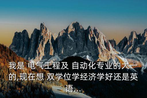 我是 電氣工程及 自動化專業(yè)的大一的,現(xiàn)在想 雙學位學經(jīng)濟學好還是英語...