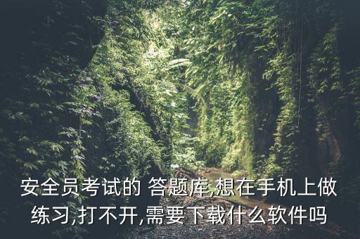 安全員考試的 答題庫,想在手機(jī)上做練習(xí),打不開,需要下載什么軟件嗎