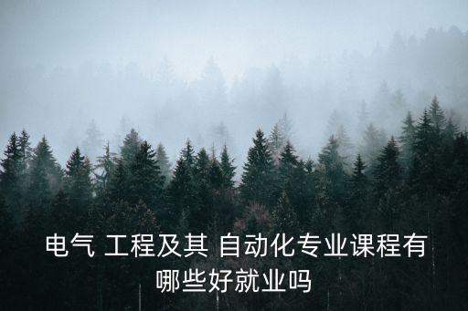  電氣 工程及其 自動(dòng)化專(zhuān)業(yè)課程有哪些好就業(yè)嗎