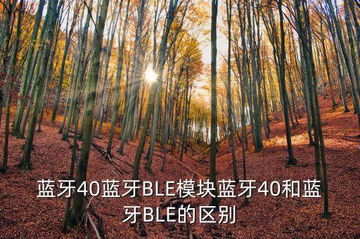 藍牙40藍牙BLE模塊藍牙40和藍牙BLE的區(qū)別