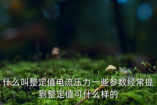什么叫整定值電流壓力一些參數(shù)經(jīng)常提到整定值可什么樣的