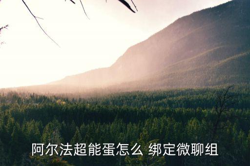 阿爾法超能蛋怎么 綁定微聊組