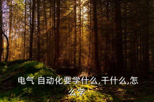  電氣 自動化要學(xué)什么,干什么,怎么學(xué)