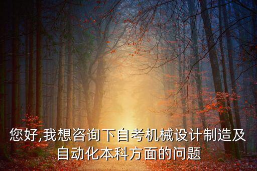 您好,我想咨詢下自考機械設計制造及自動化本科方面的問題