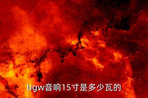 bgw音響15寸是多少瓦的