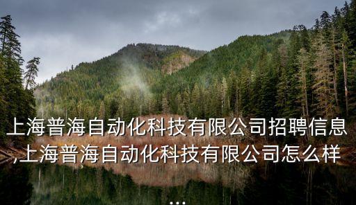 上海普海自動(dòng)化科技有限公司招聘信息,上海普海自動(dòng)化科技有限公司怎么樣...