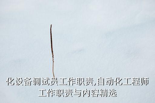 自動(dòng)化設(shè)備調(diào)試員工作職責(zé),自動(dòng)化工程師工作職責(zé)與內(nèi)容精選