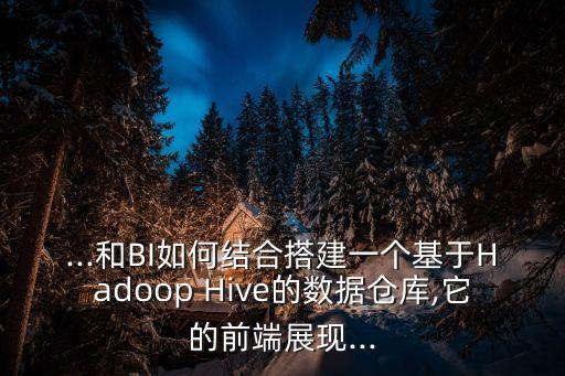 ...和BI如何結(jié)合搭建一個基于Hadoop Hive的數(shù)據(jù)倉庫,它的前端展現(xiàn)...
