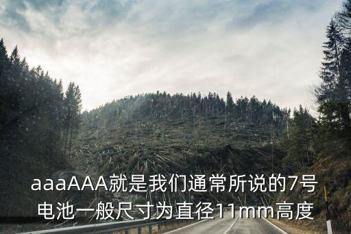 aaaAAA就是我們通常所說(shuō)的7號(hào)電池一般尺寸為直徑11mm高度