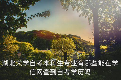 湖北大學自考本科生專業(yè)有哪些能在學信網(wǎng)查到自考學歷嗎