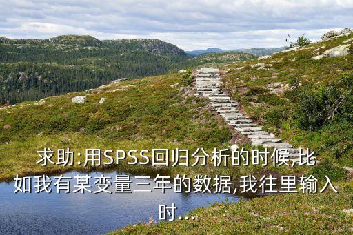 求助:用SPSS回歸分析的時候,比如我有某變量三年的數(shù)據(jù),我往里輸入時...