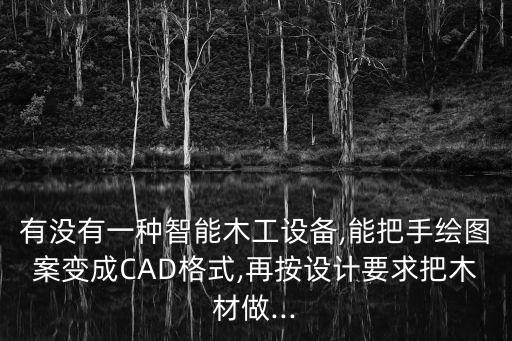 有沒有一種智能木工設備,能把手繪圖案變成CAD格式,再按設計要求把木材做...