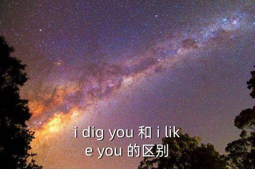 i dig you 和 i like you 的區(qū)別