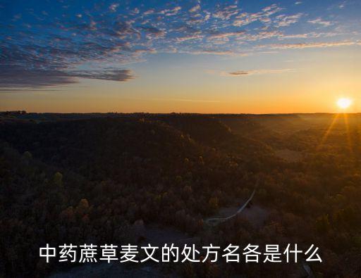 中藥蔗草麥文的處方名各是什么