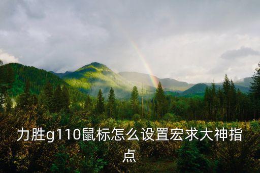 鼠標(biāo)宏設(shè)置，力勝g110鼠標(biāo)怎么設(shè)置宏求大神指點