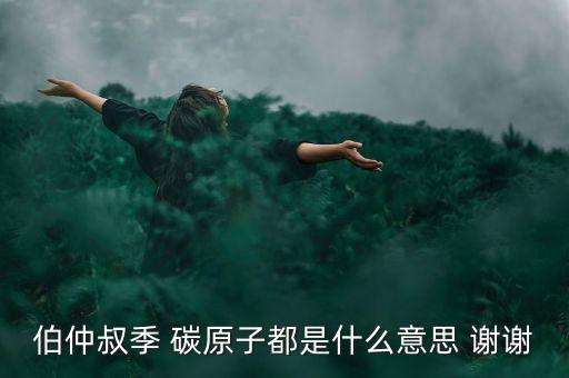伯仲叔季 碳原子都是什么意思 謝謝