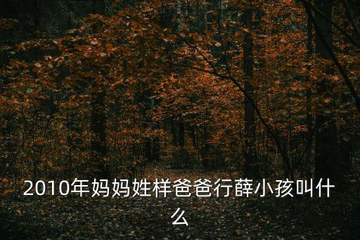 2010年媽媽姓樣爸爸行薛小孩叫什么