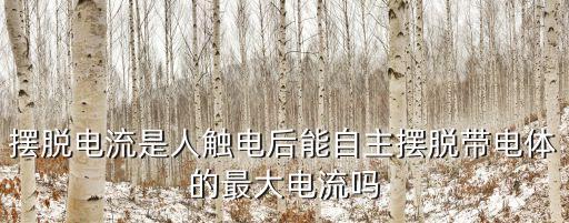 擺脫電流是人觸電后能自主擺脫帶電體的最大電流嗎