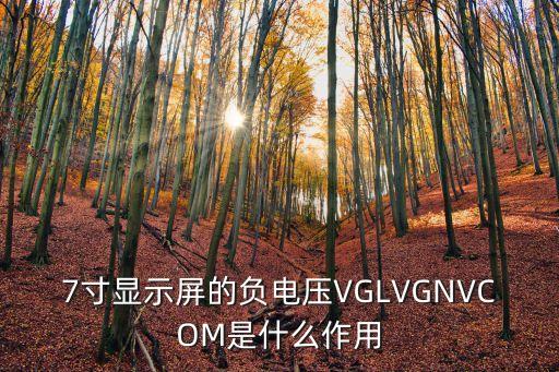 7寸顯示屏的負(fù)電壓VGLVGNVCOM是什么作用