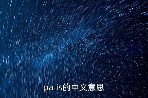 pa is的中文意思