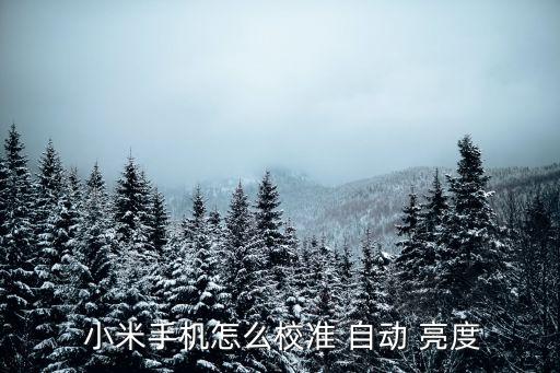  小米手機(jī)怎么校準(zhǔn) 自動 亮度
