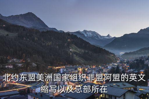 北約東盟美洲國家組織非盟阿盟的英文縮寫以及總部所在