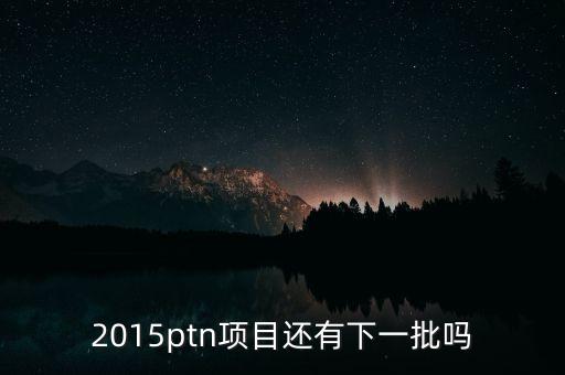 2015ptn項(xiàng)目還有下一批嗎