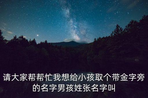請(qǐng)大家?guī)蛶兔ξ蚁虢o小孩取個(gè)帶金字旁的名字男孩姓張名字叫