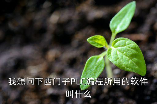 我想問(wèn)下西門子PLC編程所用的軟件叫什么