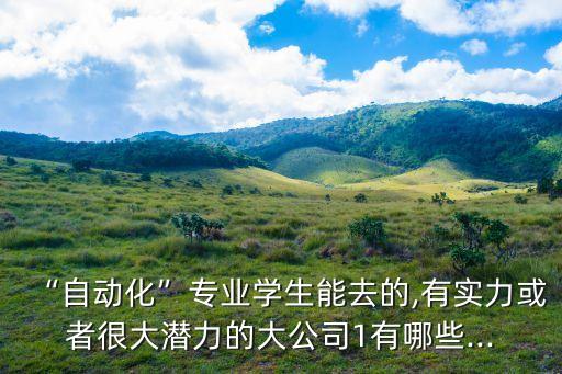 “自動化”專業(yè)學(xué)生能去的,有實(shí)力或者很大潛力的大公司1有哪些...