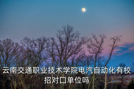 云南交通職業(yè)技術(shù)學(xué)院電汽自動化有校招對囗單位嗎