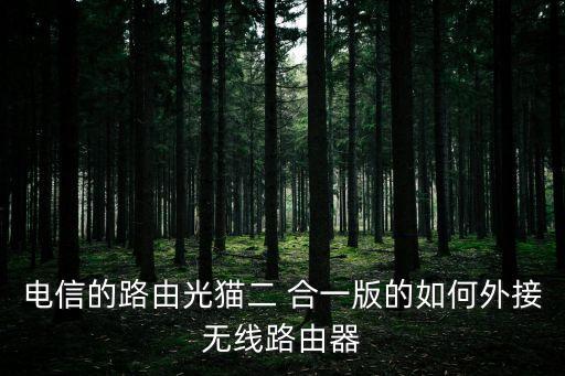 電信的路由光貓二 合一版的如何外接無線路由器