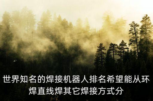 世界知名的焊接機器人排名希望能從環(huán)焊直線焊其它焊接方式分