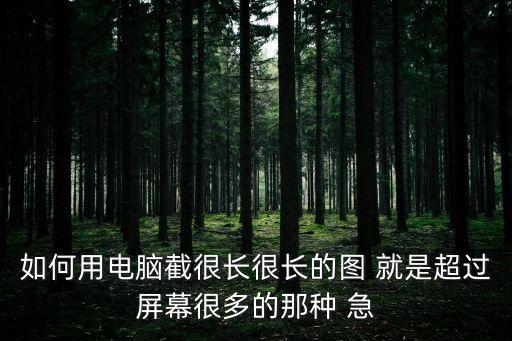 電腦長截屏怎么截，求教電腦怎么截長圖