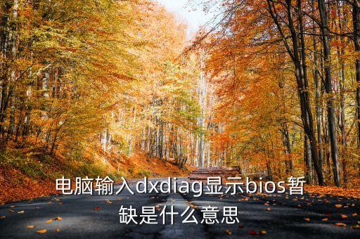 電腦輸入dxdiag顯示bios暫缺是什么意思