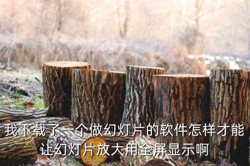 我下載了一個(gè)做幻燈片的軟件怎樣才能讓幻燈片放大用全屏顯示啊