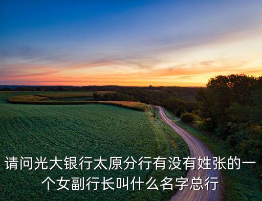 請(qǐng)問(wèn)光大銀行太原分行有沒(méi)有姓張的一個(gè)女副行長(zhǎng)叫什么名字總行