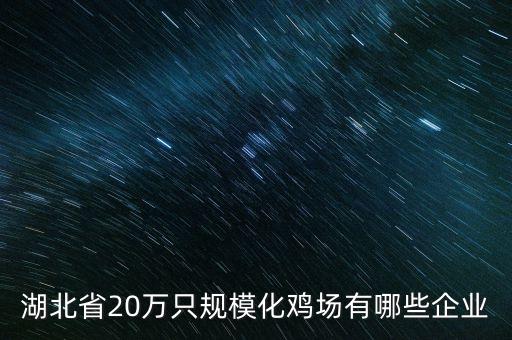 湖北省20萬(wàn)只規(guī)?；u場(chǎng)有哪些企業(yè)