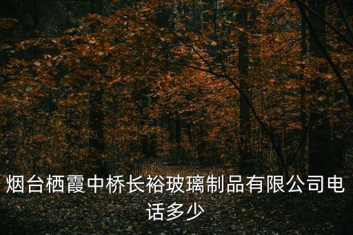 煙臺(tái)棲霞中橋長(zhǎng)裕玻璃制品有限公司電話多少