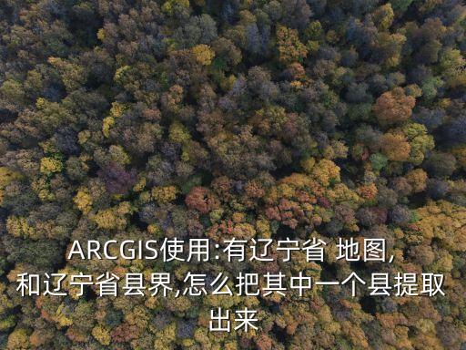 ARCGIS使用:有遼寧省 地圖,和遼寧省縣界,怎么把其中一個縣提取出來