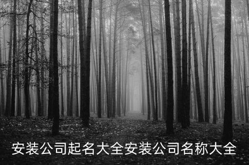 安裝公司起名大全安裝公司名稱大全