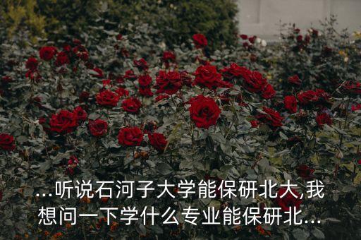 ...聽說石河子大學(xué)能保研北大,我想問一下學(xué)什么專業(yè)能保研北...