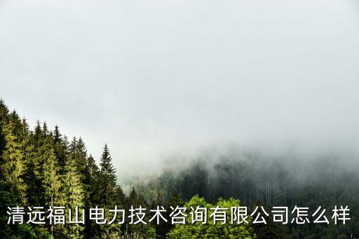 清遠福山電力技術咨詢有限公司怎么樣