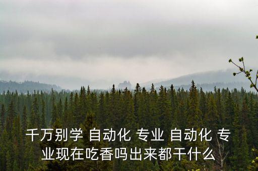 自動(dòng)化專(zhuān)業(yè)是真的坑